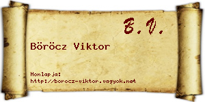 Böröcz Viktor névjegykártya